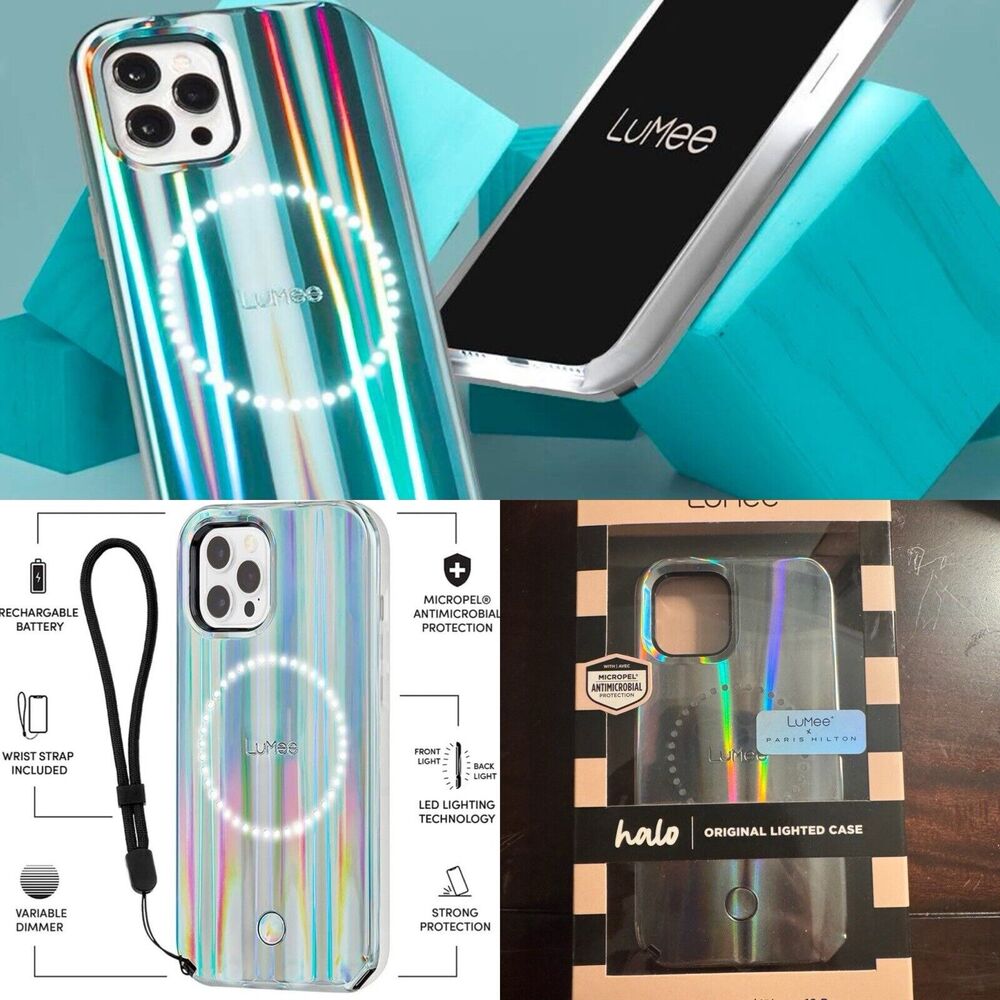 LuMee x Paris Hilton Halo Original Lighted Case for iPhone 12 Pro Holograph NWT